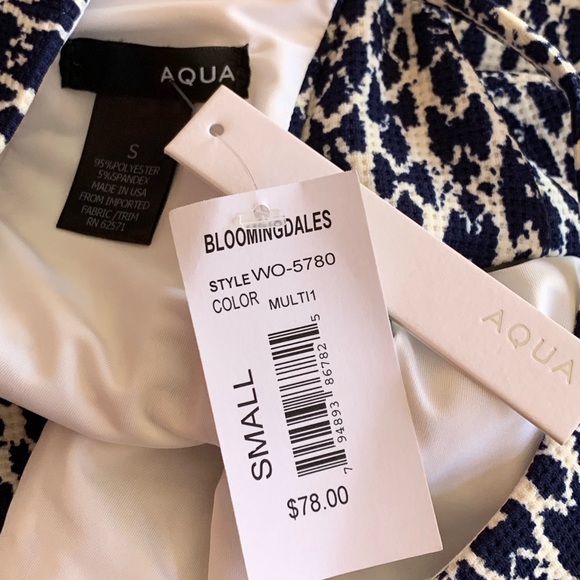 NWT AQUA Bloomingdales S dress blue - Picture 2 of 6